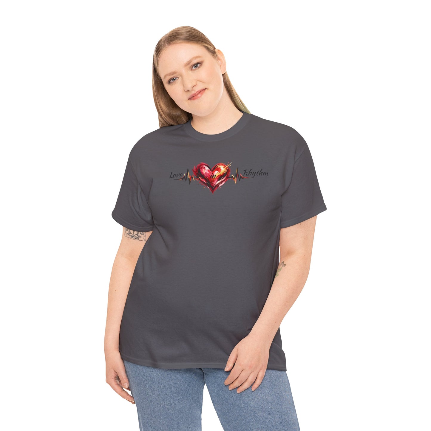 Love in Rhythm T-Shirt — Romantic Typography Tee
