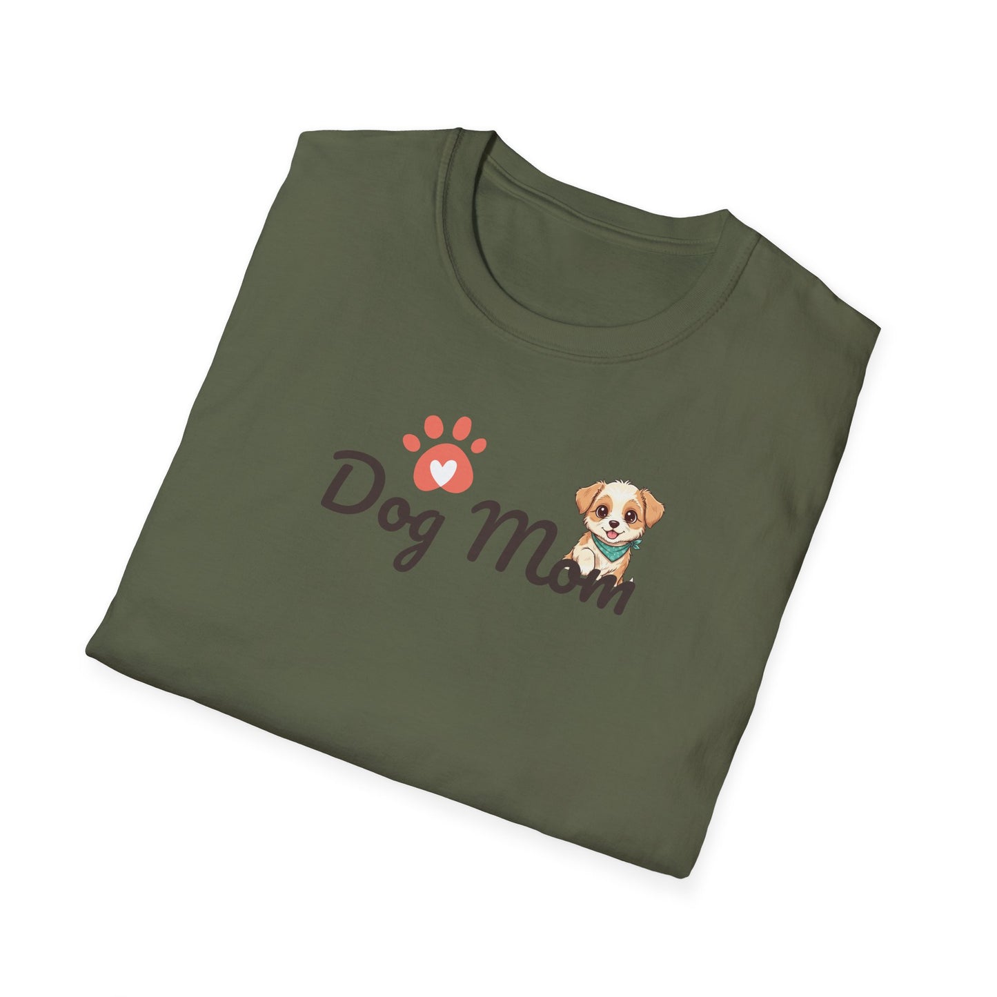 Dog Mom T-Shirt — Cute Paw Print & Puppy Graphic Tee for Dog Lovers