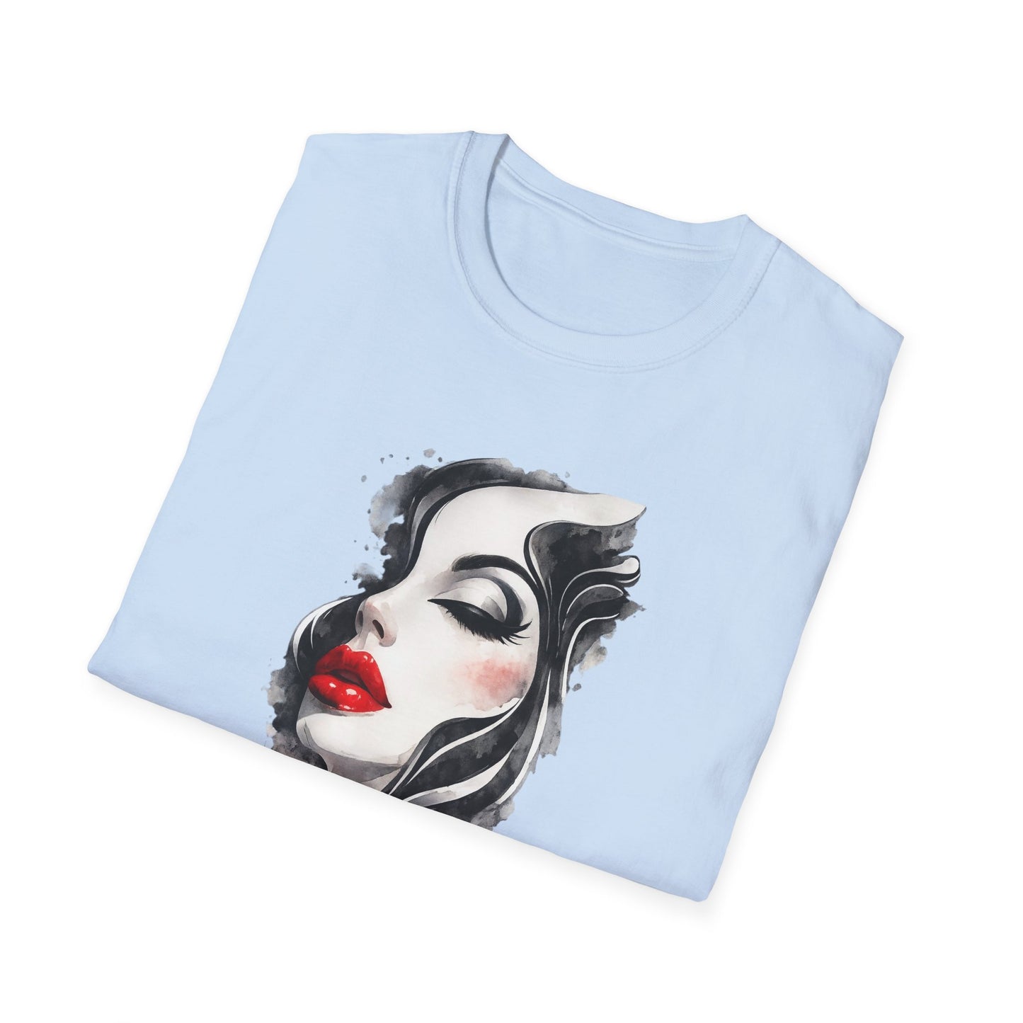 Fashion T-Shirt — Female Close-Up Portrait Graphic Tee