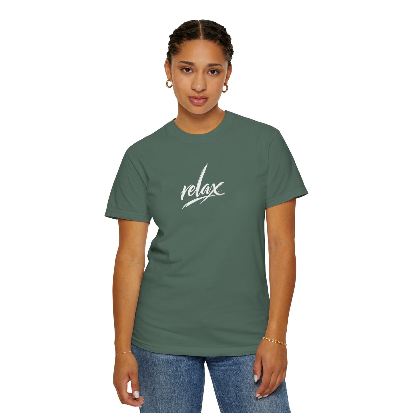 Relax Classic Garment-Dyed T-Shirt — Minimal White Crew Tee