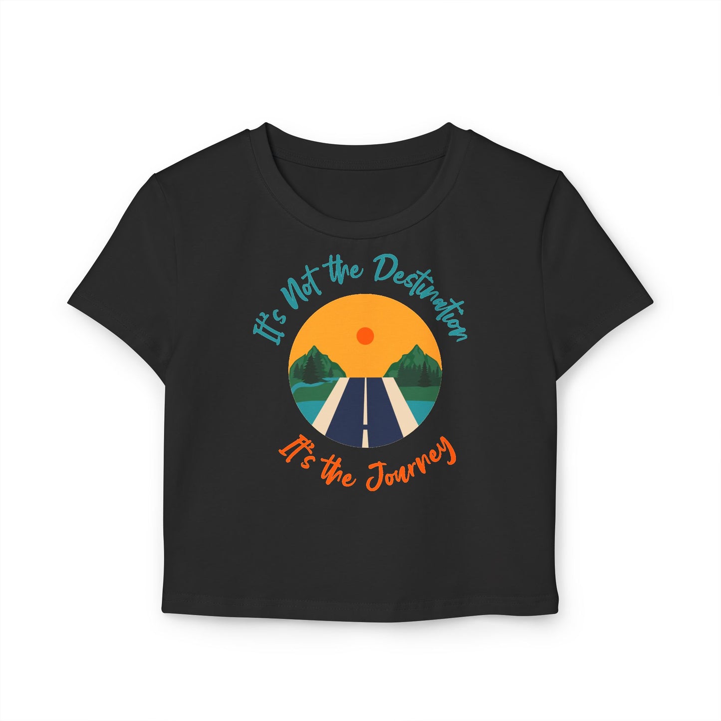 Women's Baby Tee - 'It's Not the Destination, It's the Journey' Retro Roadtrip Graphic