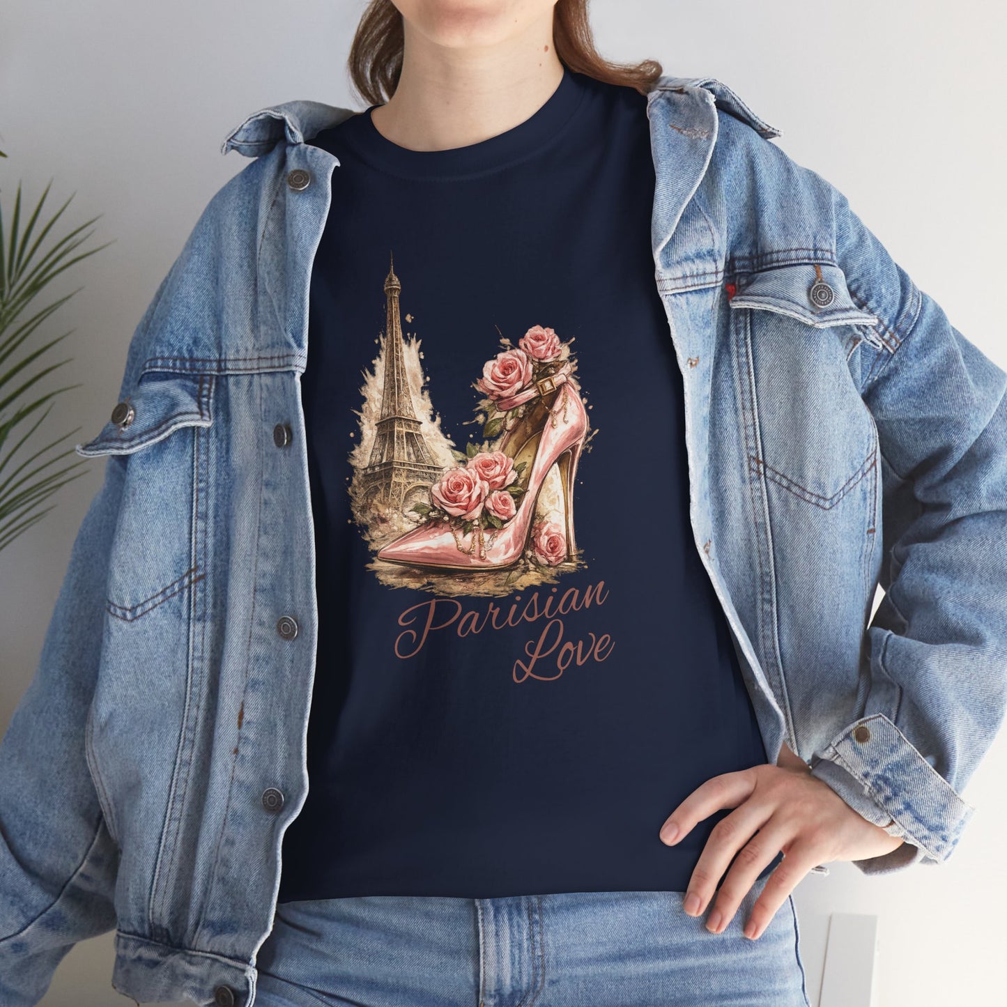 Parisian Love Tee — Eiffel Tower & Floral High Heel Graphic Shirt