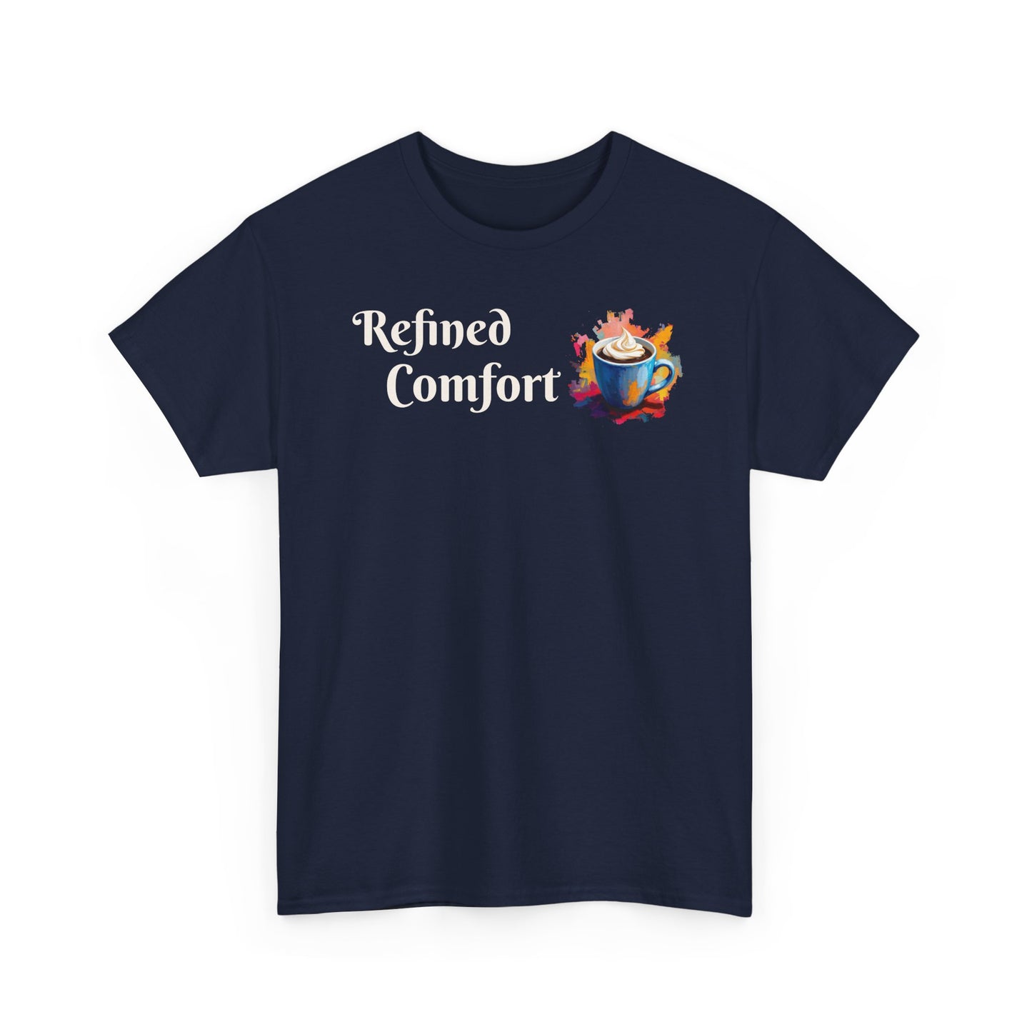 Refined Comfort Tee — Cozy Tea Cup Graphic Shirt