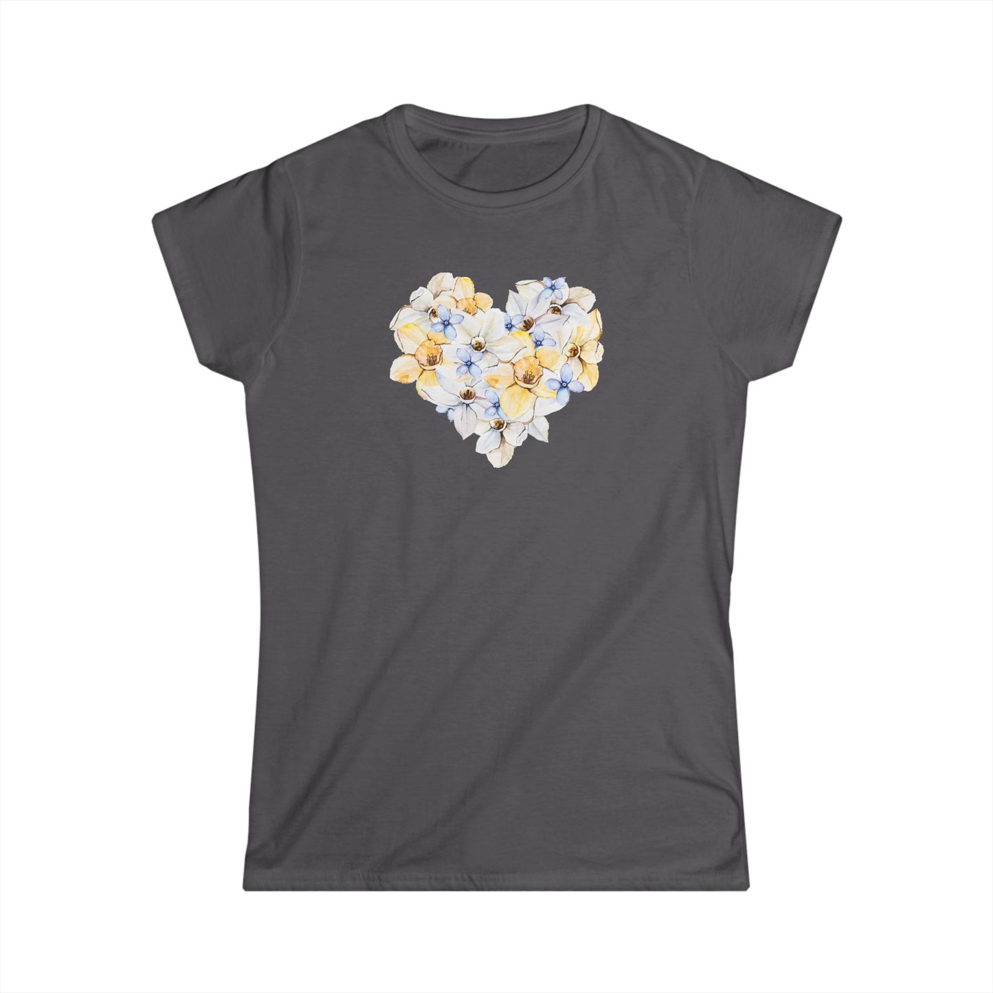 Floral Heart Women's Tee — Romantic Flower Heart Graphic Shirt