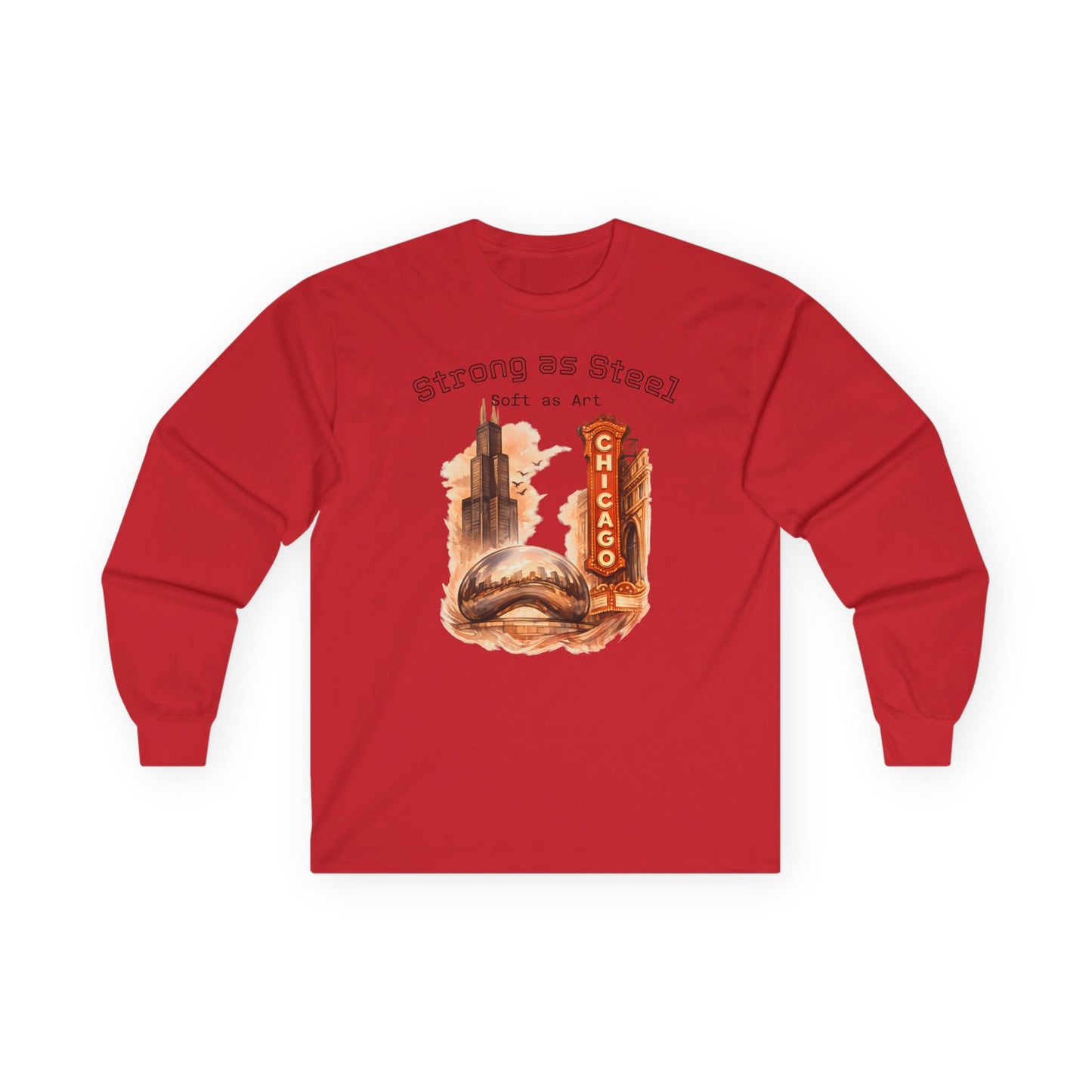 Chicago 'Strong as Steel, Soft as Art' Long Sleeve Tee
