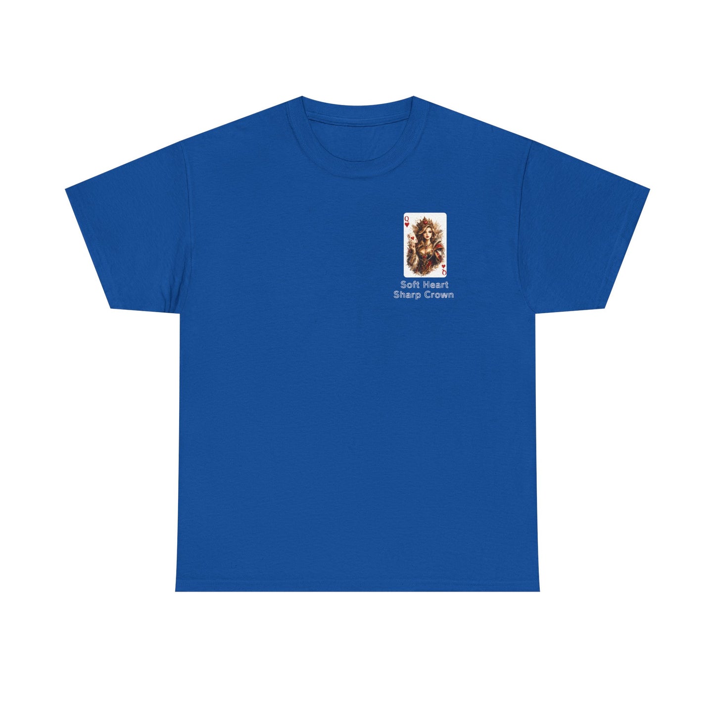 Soft Heart, Sharp Crown White Tee with Small Brown Bear Chest Patch Graphic