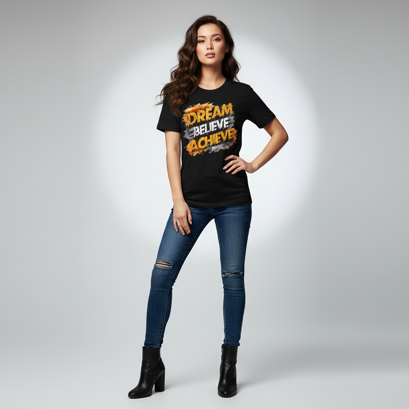 Dream Believe Achieve T-Shirt — Inspirational Motivational Tee