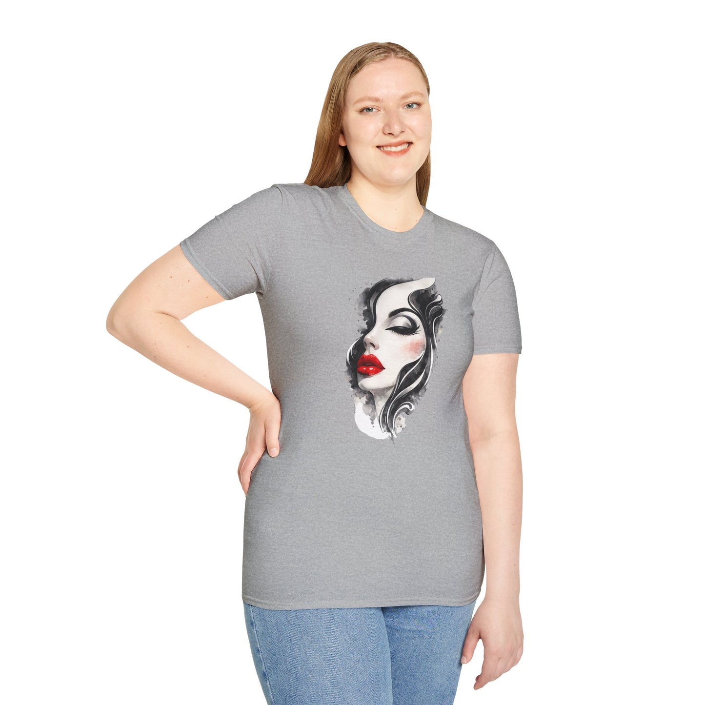 Fashion T-Shirt — Female Close-Up Portrait Graphic Tee