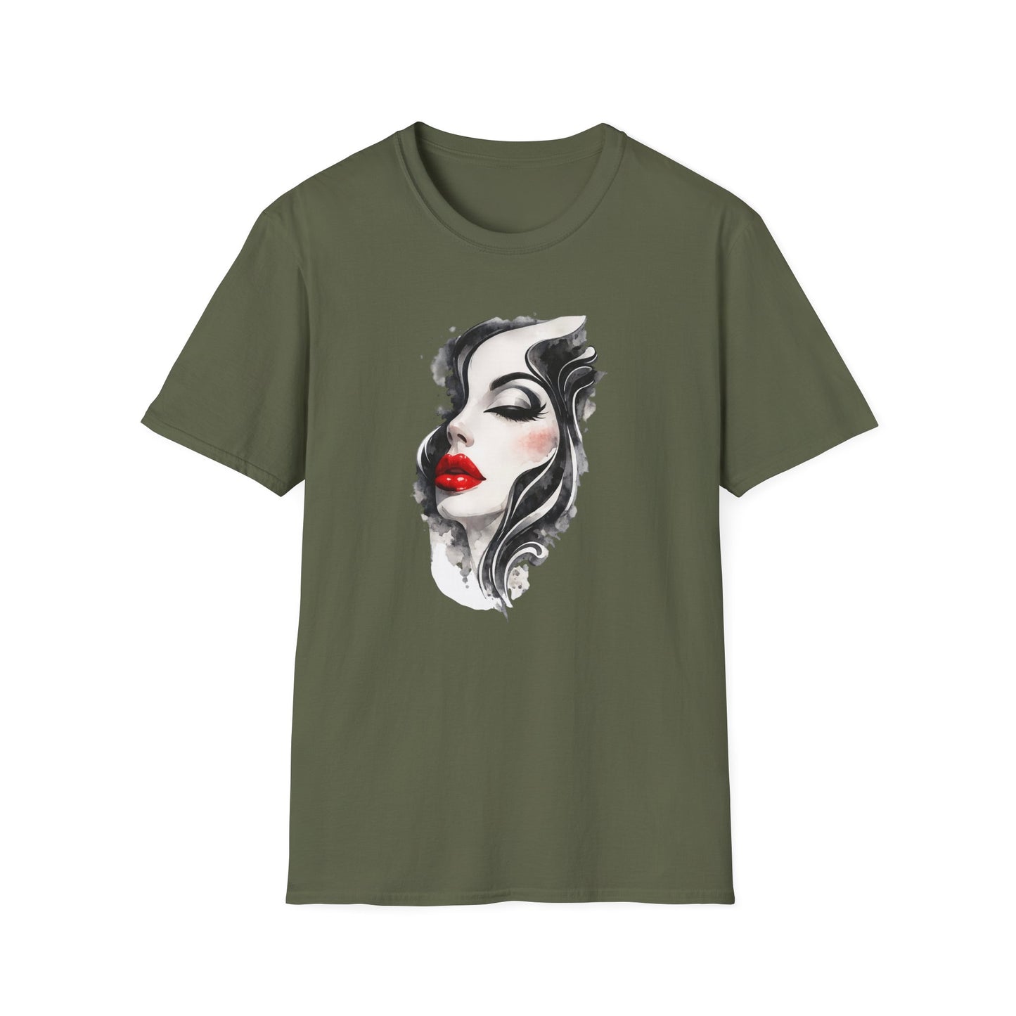 Fashion T-Shirt — Female Close-Up Portrait Graphic Tee