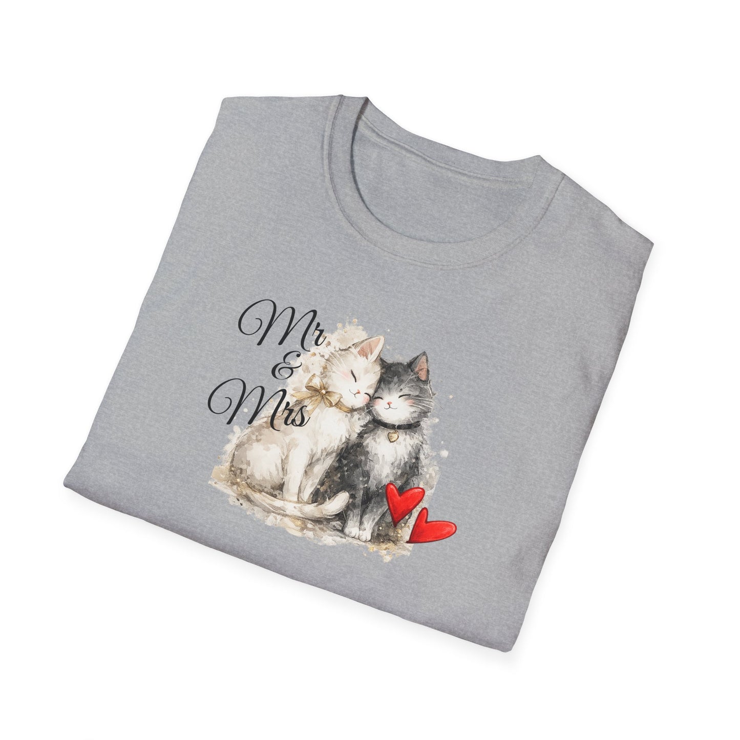 Cat Couple T-Shirt – “Me & Meow” Cute Kittens with Hearts Tee for Cat Lovers