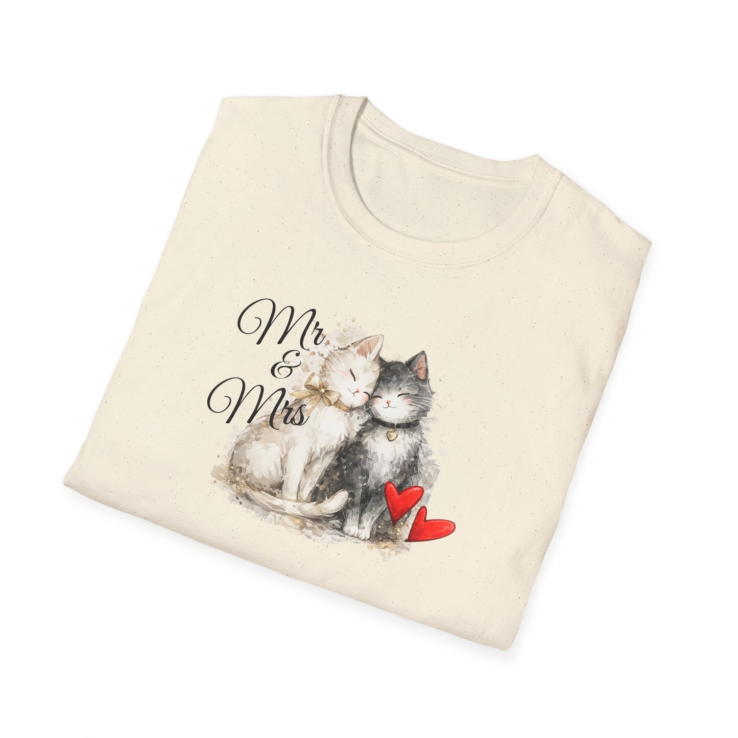 Cat Couple T-Shirt – “Me & Meow” Cute Kittens with Hearts Tee for Cat Lovers