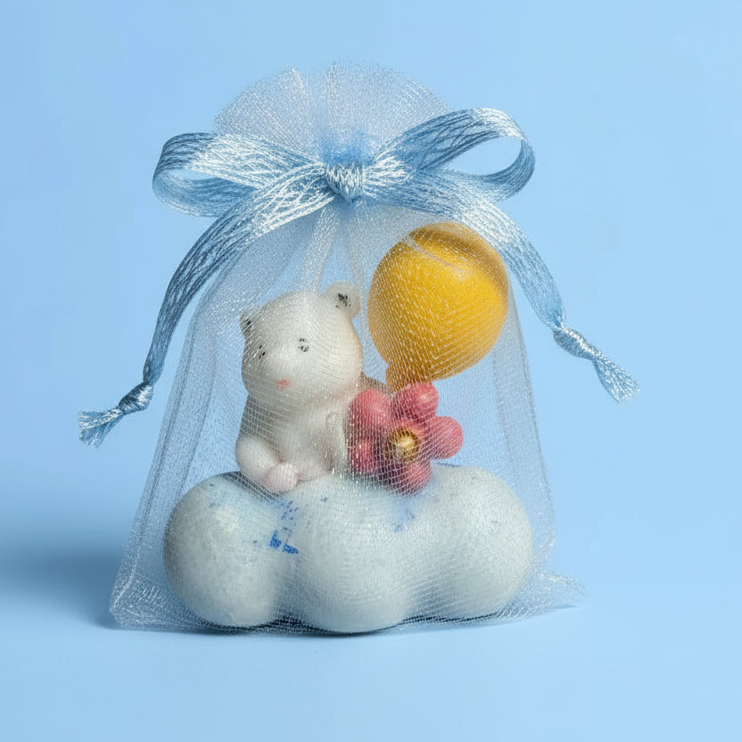 Baby shower candle| Teddy Bear on cloud Candle Favors: Baby Shower unscathed Candles MehrArt collections