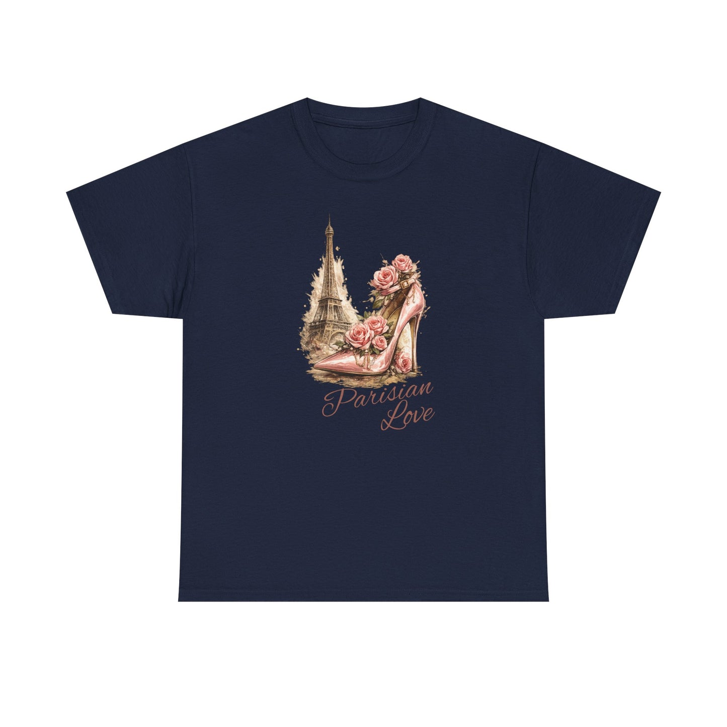 Parisian Love Tee — Eiffel Tower & Floral High Heel Graphic Shirt
