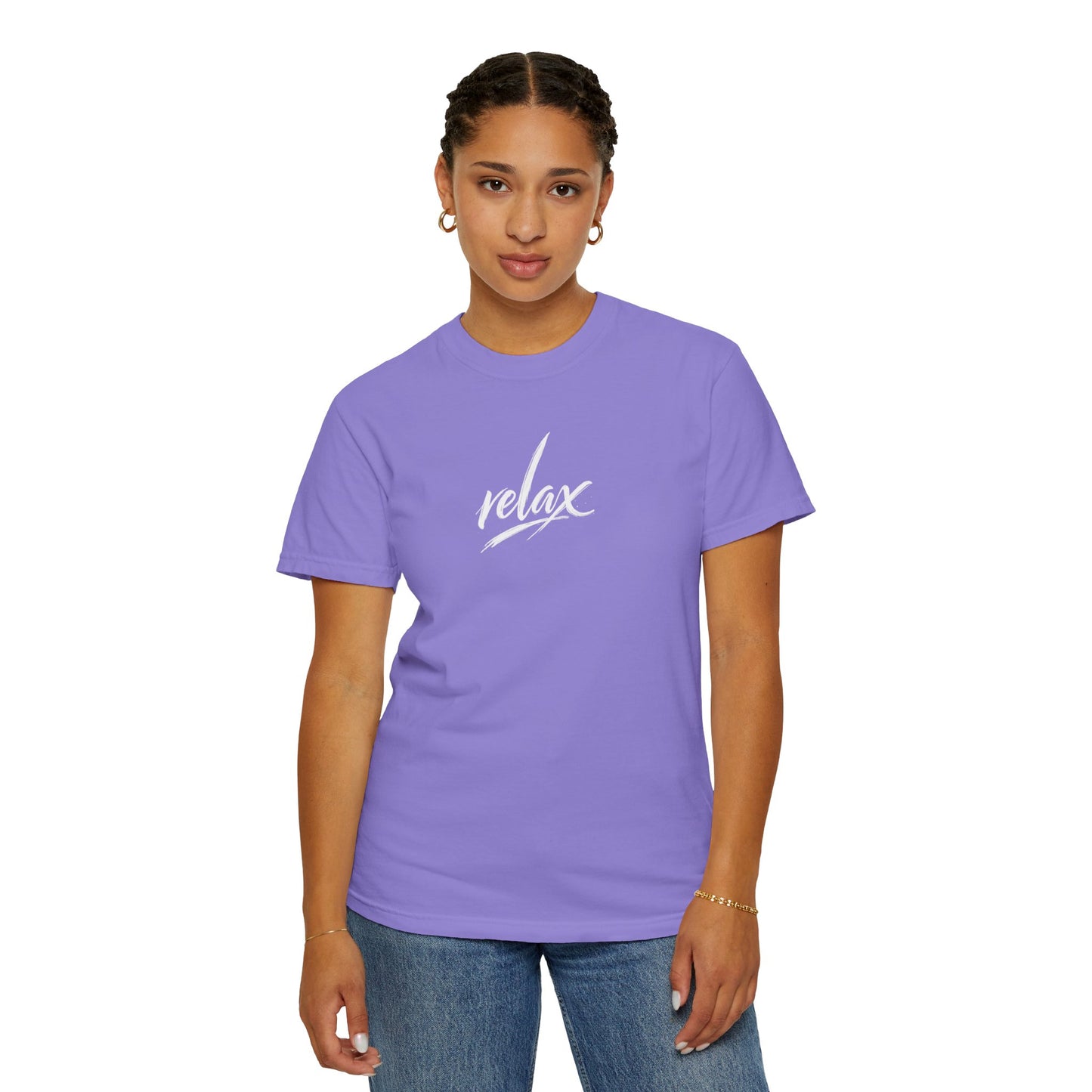 Relax Classic Garment-Dyed T-Shirt — Minimal White Crew Tee