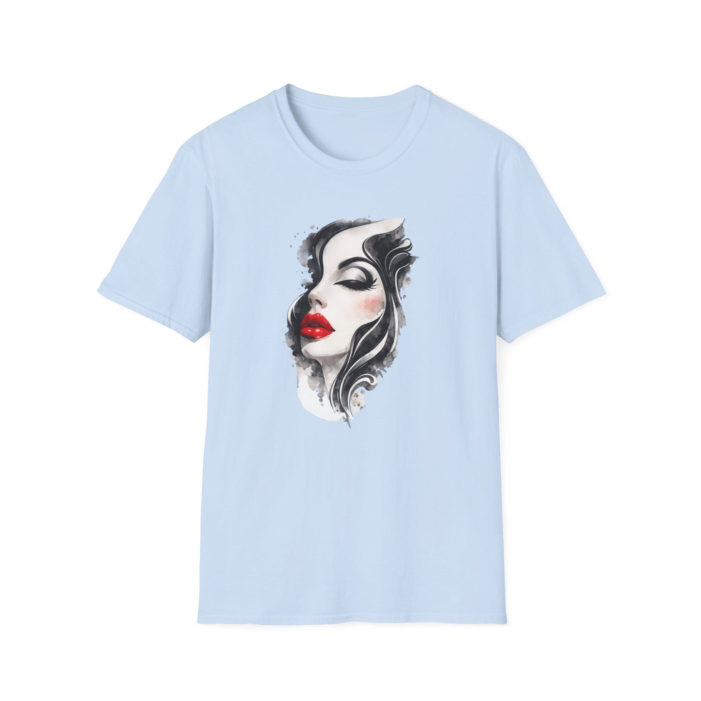 Fashion T-Shirt — Female Close-Up Portrait Graphic Tee