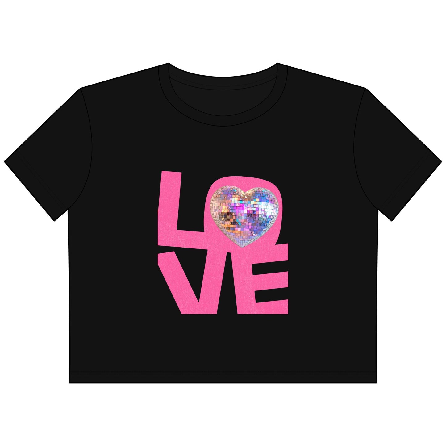 LOVE Sequin Heart Cropped Tee