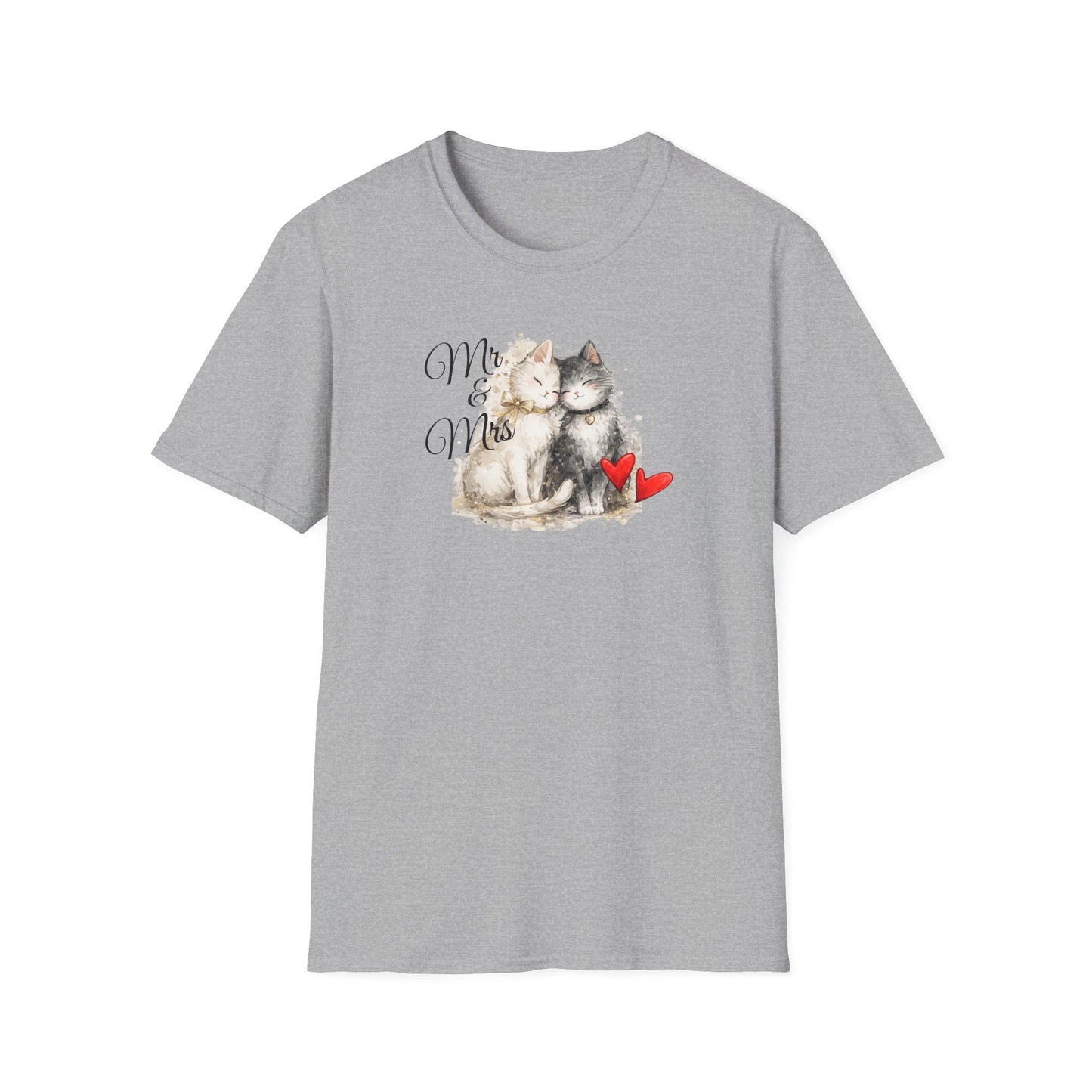 Cat Couple T-Shirt – “Me & Meow” Cute Kittens with Hearts Tee for Cat Lovers