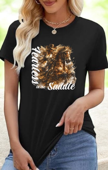T-Shirt — 'Freedom in the Saddle' Horse Rider Graphic Tee