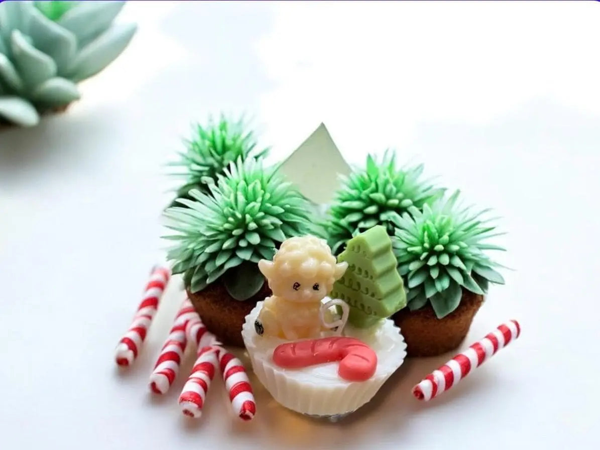 Christmas Sheep Baby Shower Candle