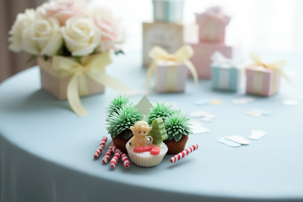 sheep Candle Favors: Christmas Sheep Baby Shower Candle