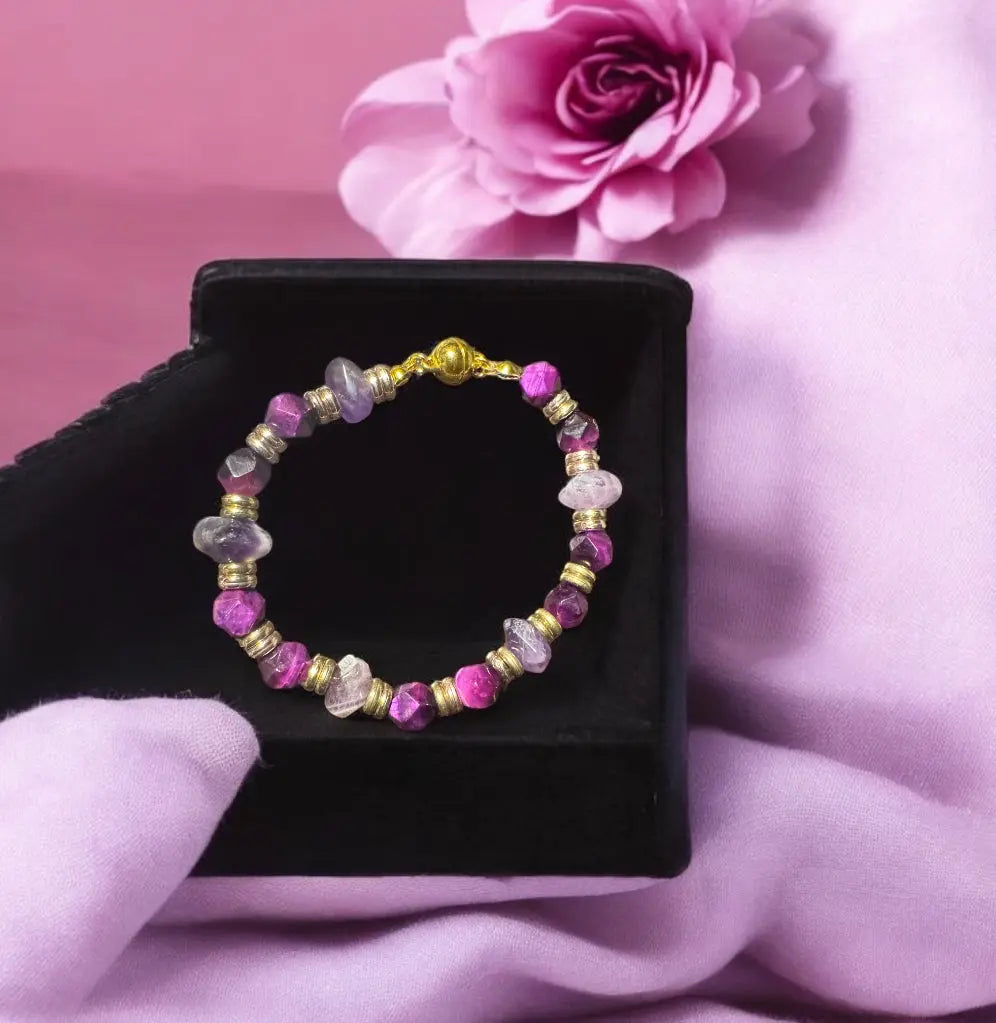 Handmade amethyst bracelet, perfect birthday gift for girlfriend or women
