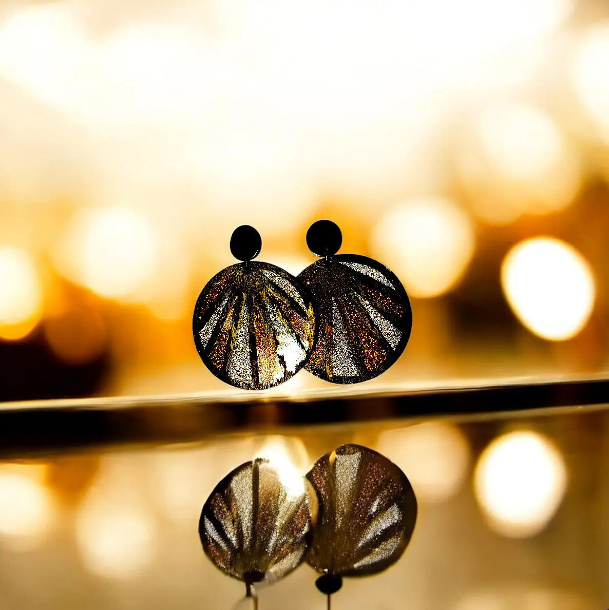 Lightweight Bold Wood and Resin Earrings for women