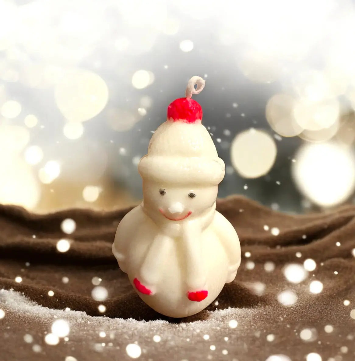 Whimsical Snowman Beeswax Candle| Holiday decoration - MehrArt collections