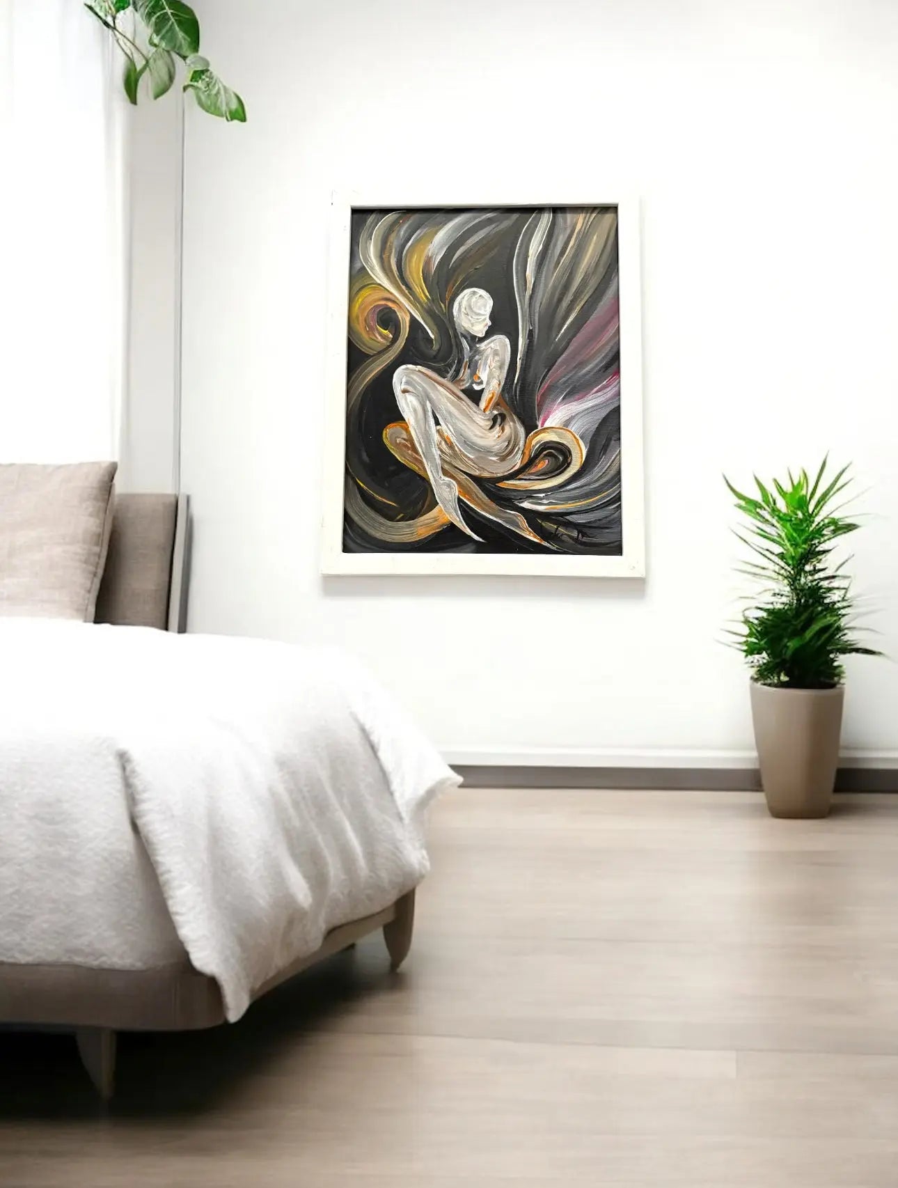 Abstract Female Figure Painting on Canvas  Modern Minimalist Wall Art MehrArt collections