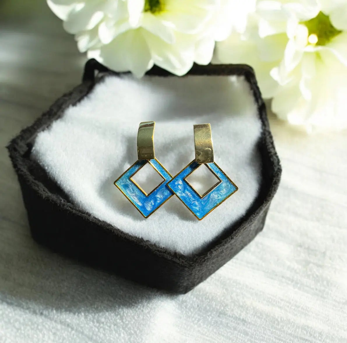 Modern Gold Resin Earrings