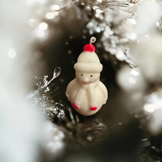 Whimsical Snowman Beeswax Candle| Holiday decoration - MehrArt collections