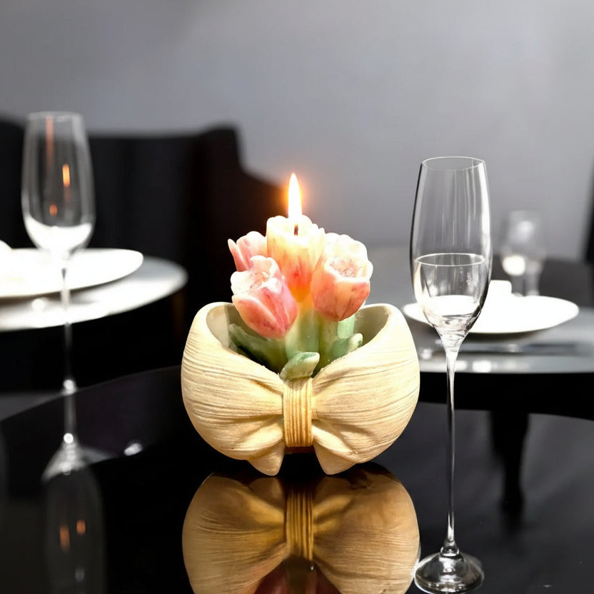 Beewax tulip bouquet candle MehrArt collections