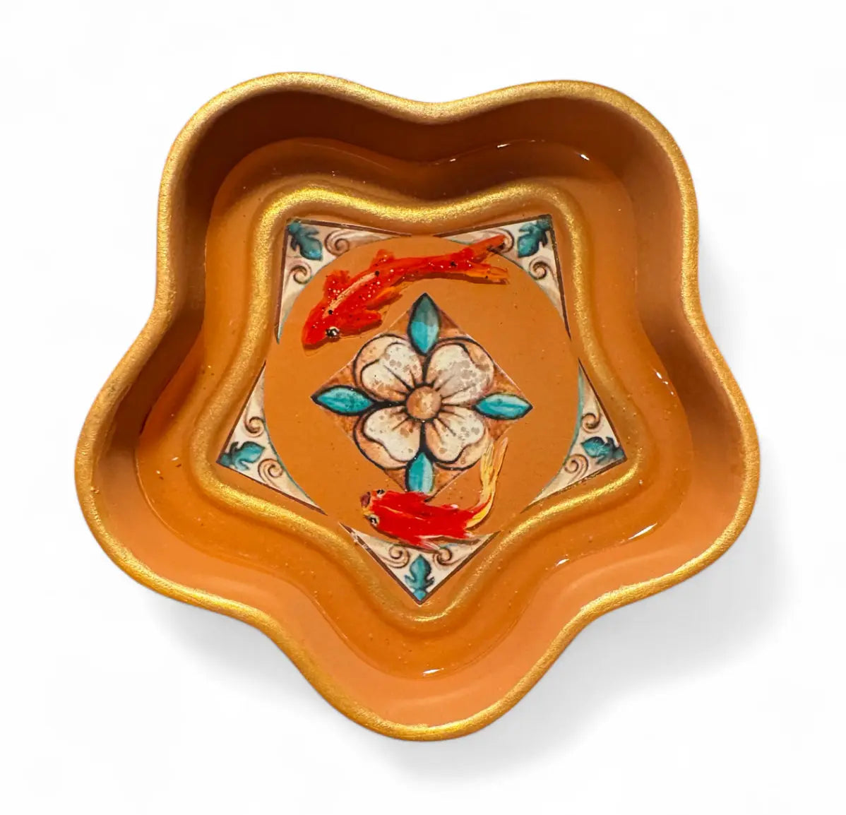 Goldfish Resin Pond Art | hand painted goldfish pond decor - MehrArt collections