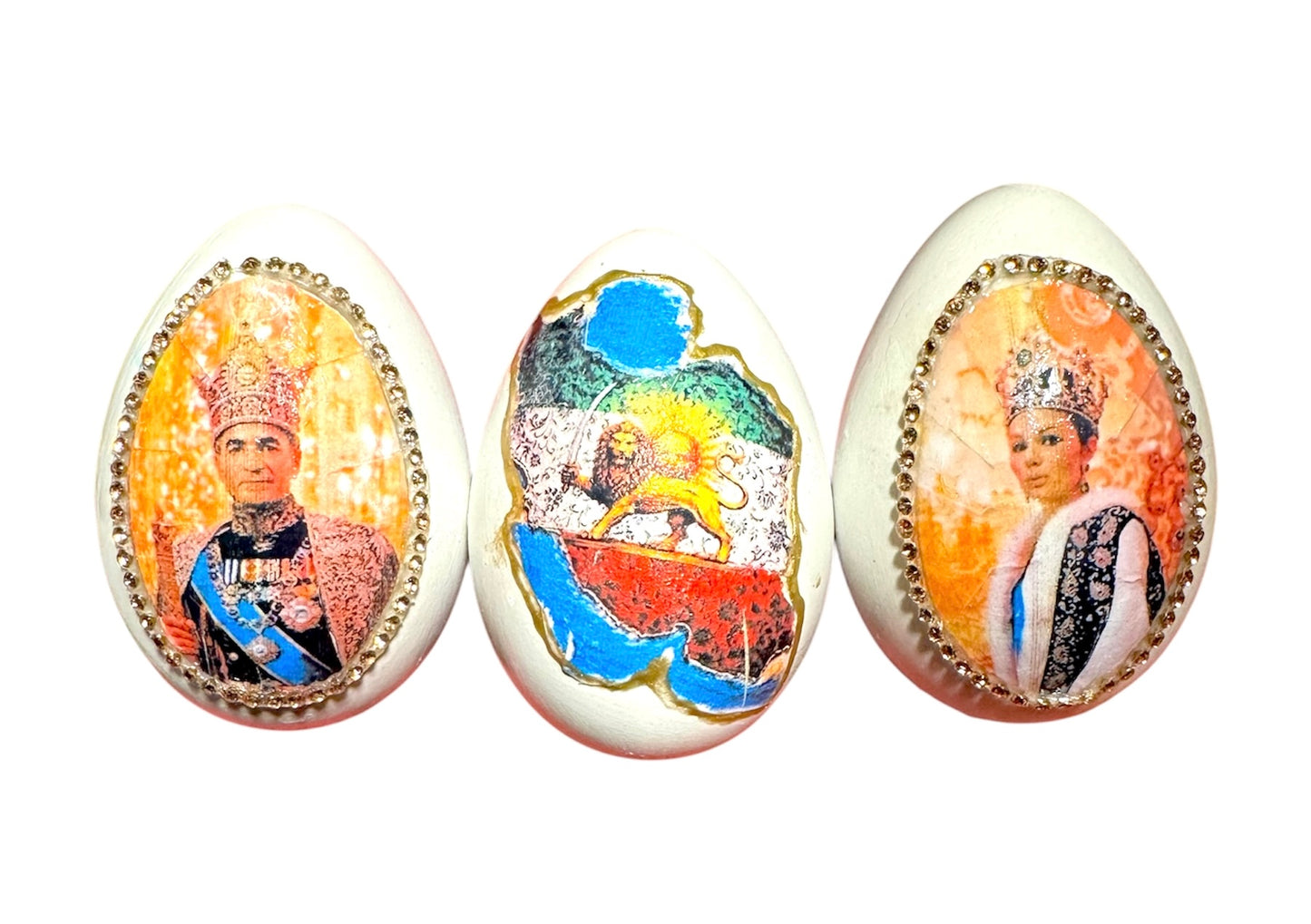 Nowruz Pahlavi Eggs, Iran map – Haft Seen Table Decor
