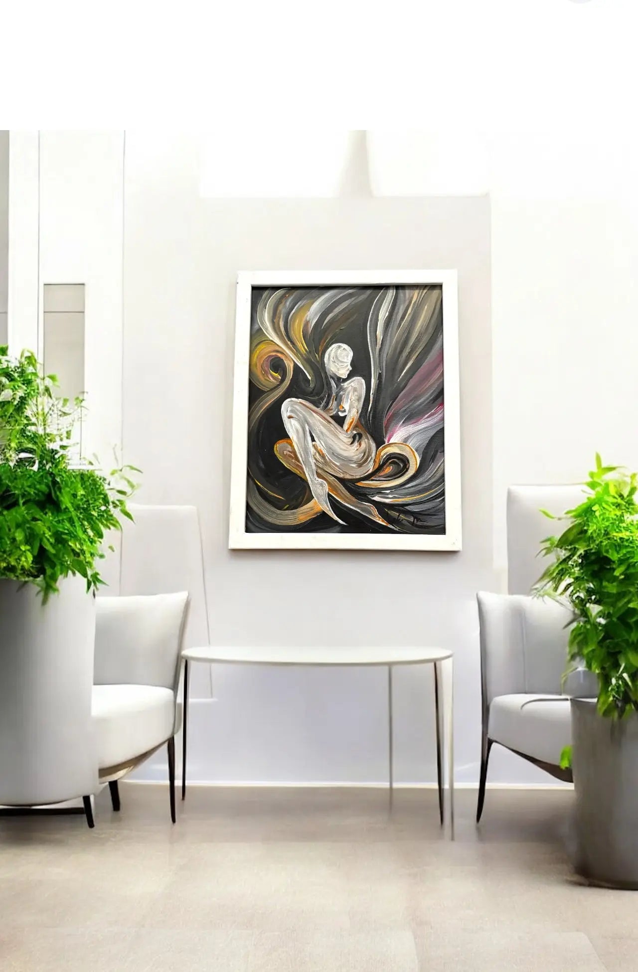 Abstract Female Figure Painting on Canvas  Modern Minimalist Wall Art MehrArt collections