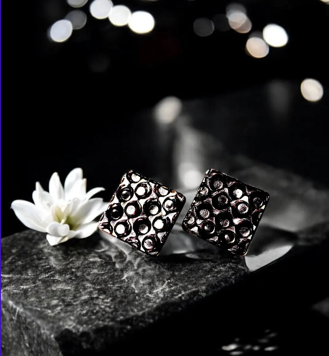 Minimal Stud Resin Earrings | handmade resin stud earrings - MehrArt collections
