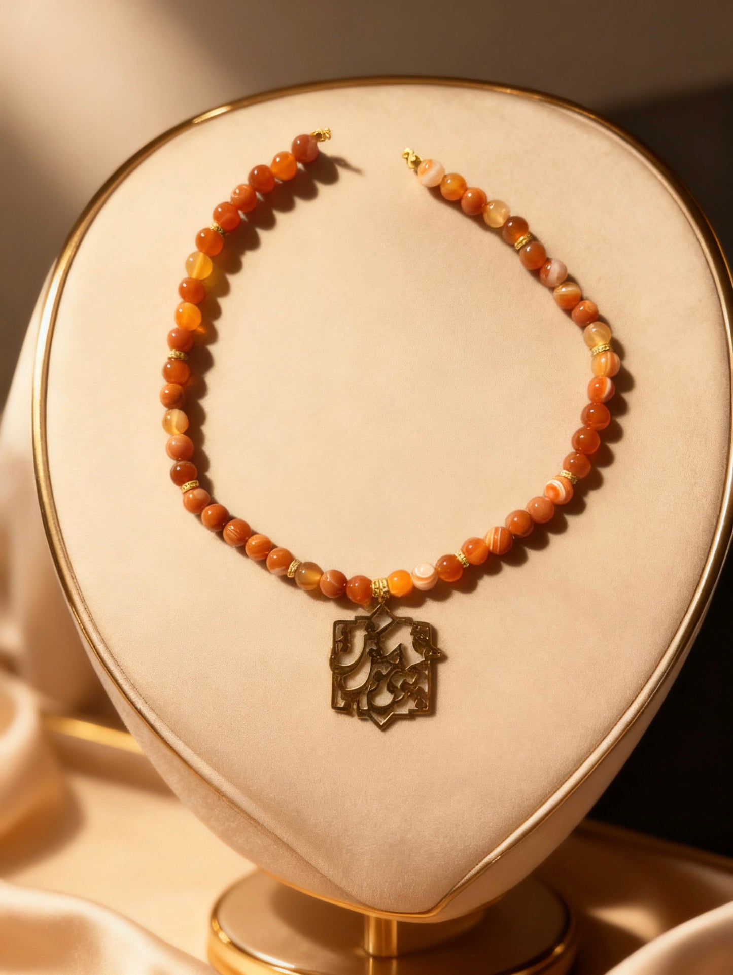 Persian Calligraphy Agate necklace | Elegant Farsi Pendant | Handmade stone Jewelry Gift for her