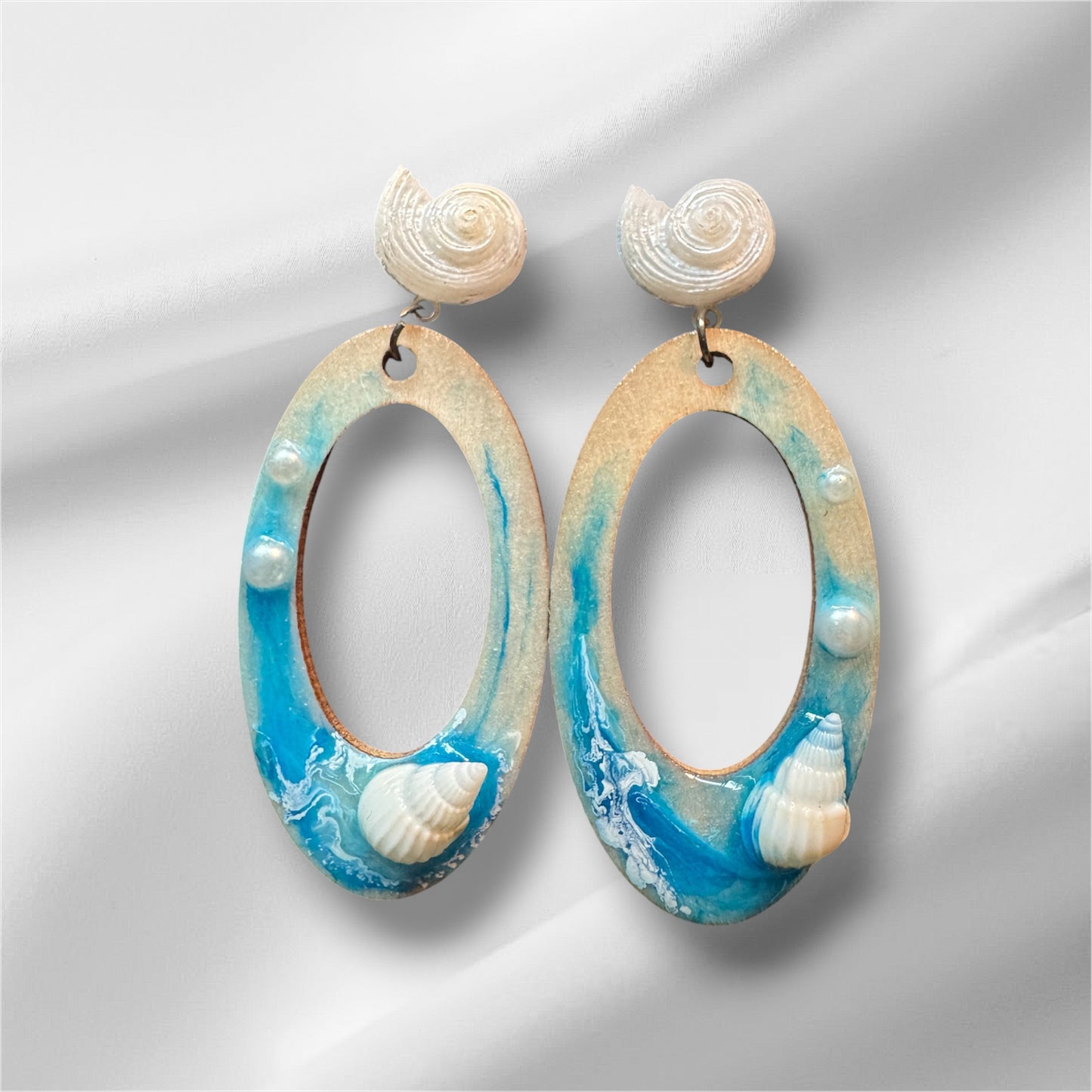 beach themed earrings | hand-painted Eco Jewelry