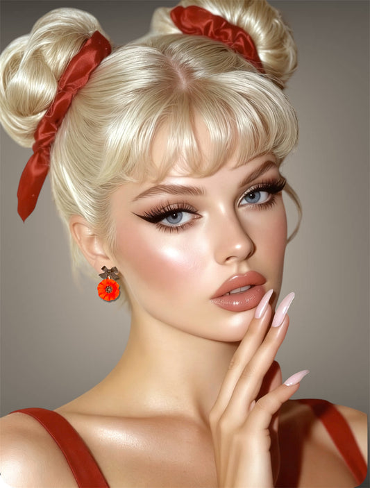 Bow flower resin Dangle Earrings: Hypoallergenic Jewelry