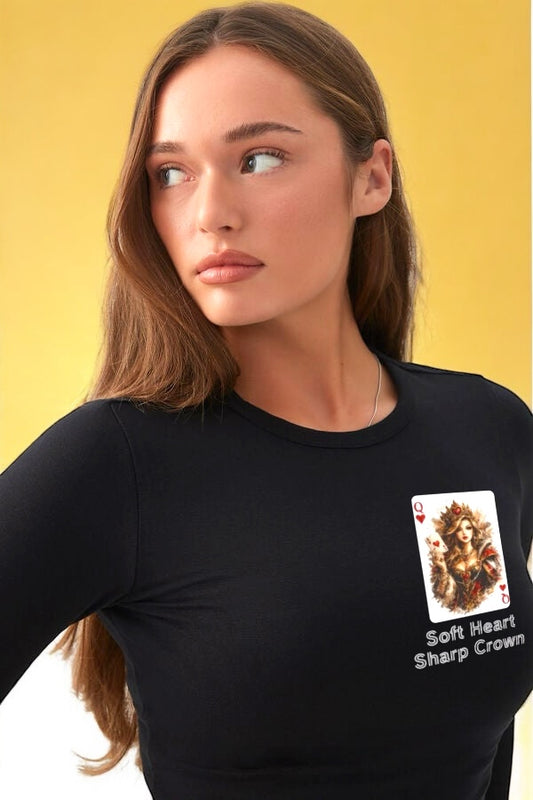 Soft Heart, Sharp Crown White Tee with Small Brown Bear Chest Patch Graphic