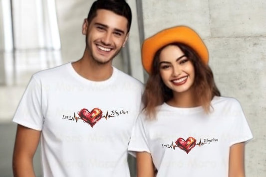 Love in Rhythm T-Shirt — Romantic Typography Tee