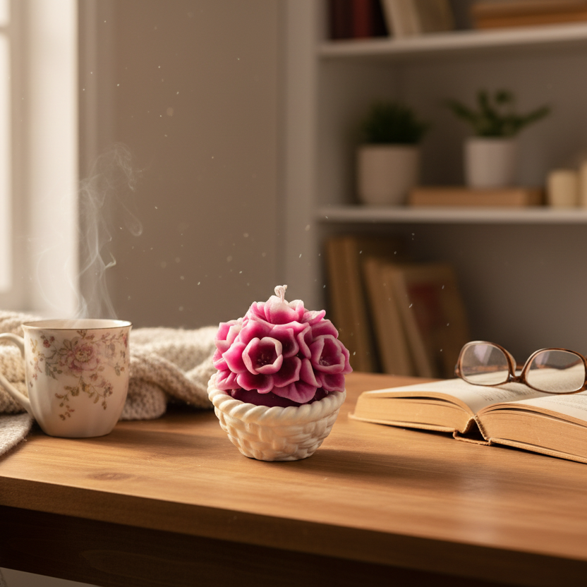 Beeswax hydrangeas Candle gift for her