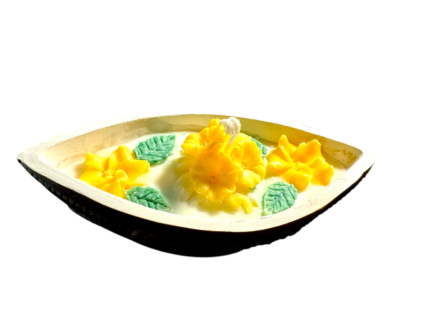 Vanilla Beeswax Candle in Handmade Ceramic Flower Pot: Eco-Friendly Home Decor
