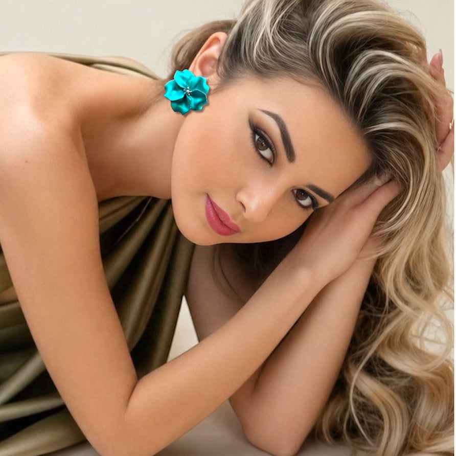 Teal Resin Earrings 2026 Trend - Bold & Artistic Jewelry