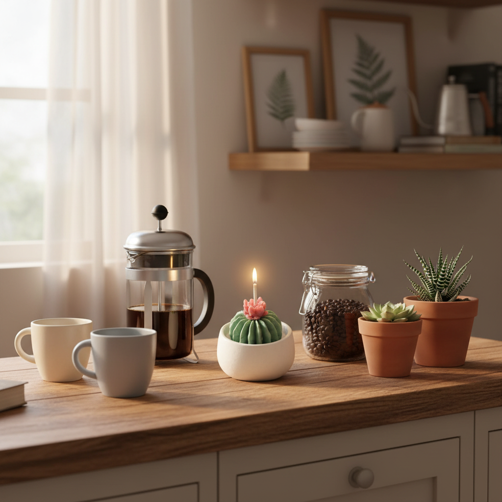 Beeswax Succulent cactus candle| natural Beeswax candle: housewarming gift for her