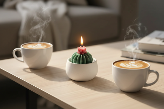 Beeswax Succulent cactus candle| natural Beeswax candle: housewarming gift for her