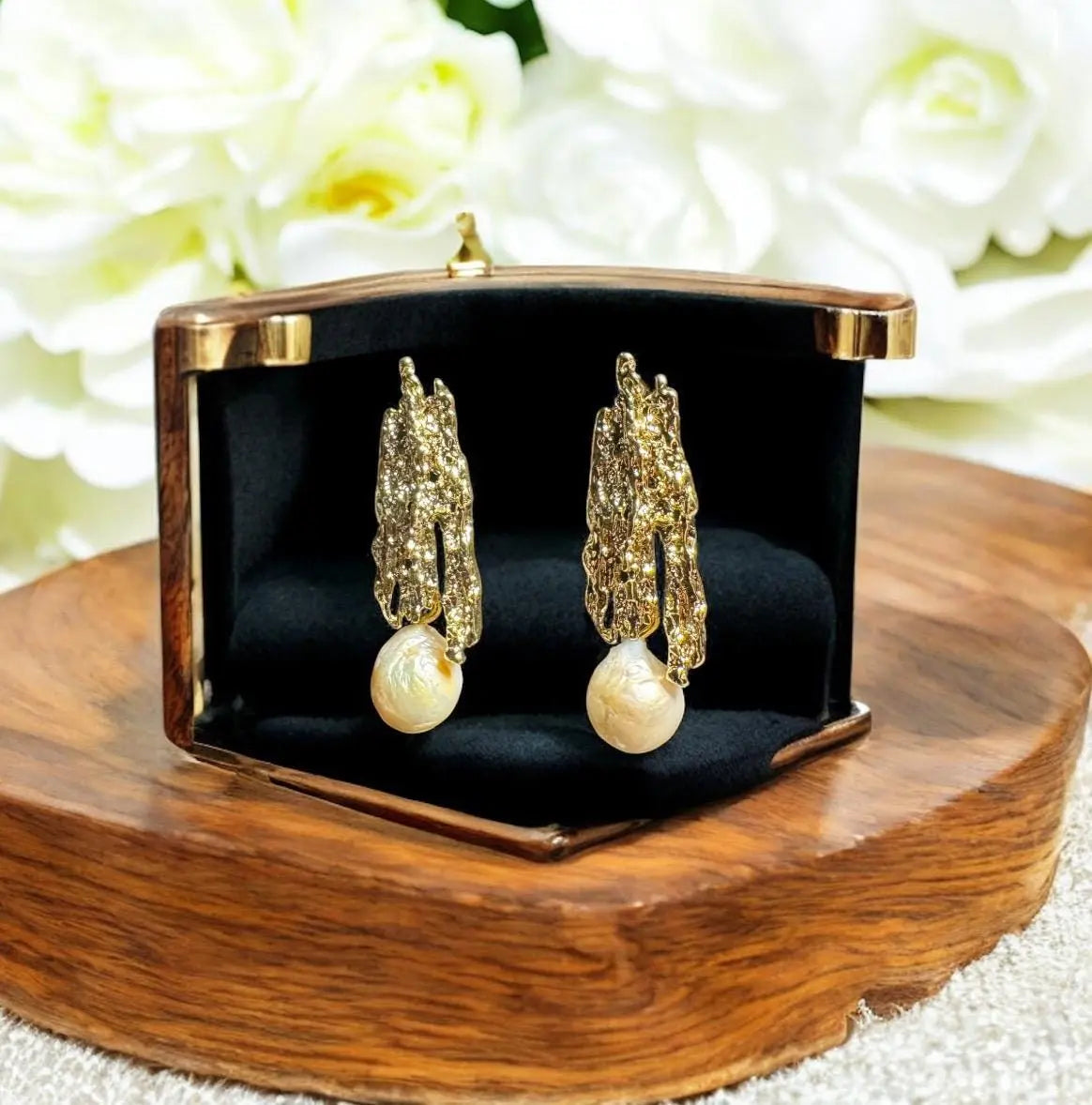 Freshwater Pearl Dangle Earrings | 14K Gold Plated Wedding Jewelry | Bridal Gift for Her | Birthday Gift | Pearl Earrings for Bridesmaid