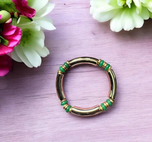 Jade Beaded Bracelet – Elastic Fashion Bracelet for Women – Wedding Jewelry Gift – Handmade Birthday Gift for Her – Minimalist Bead Bracelet