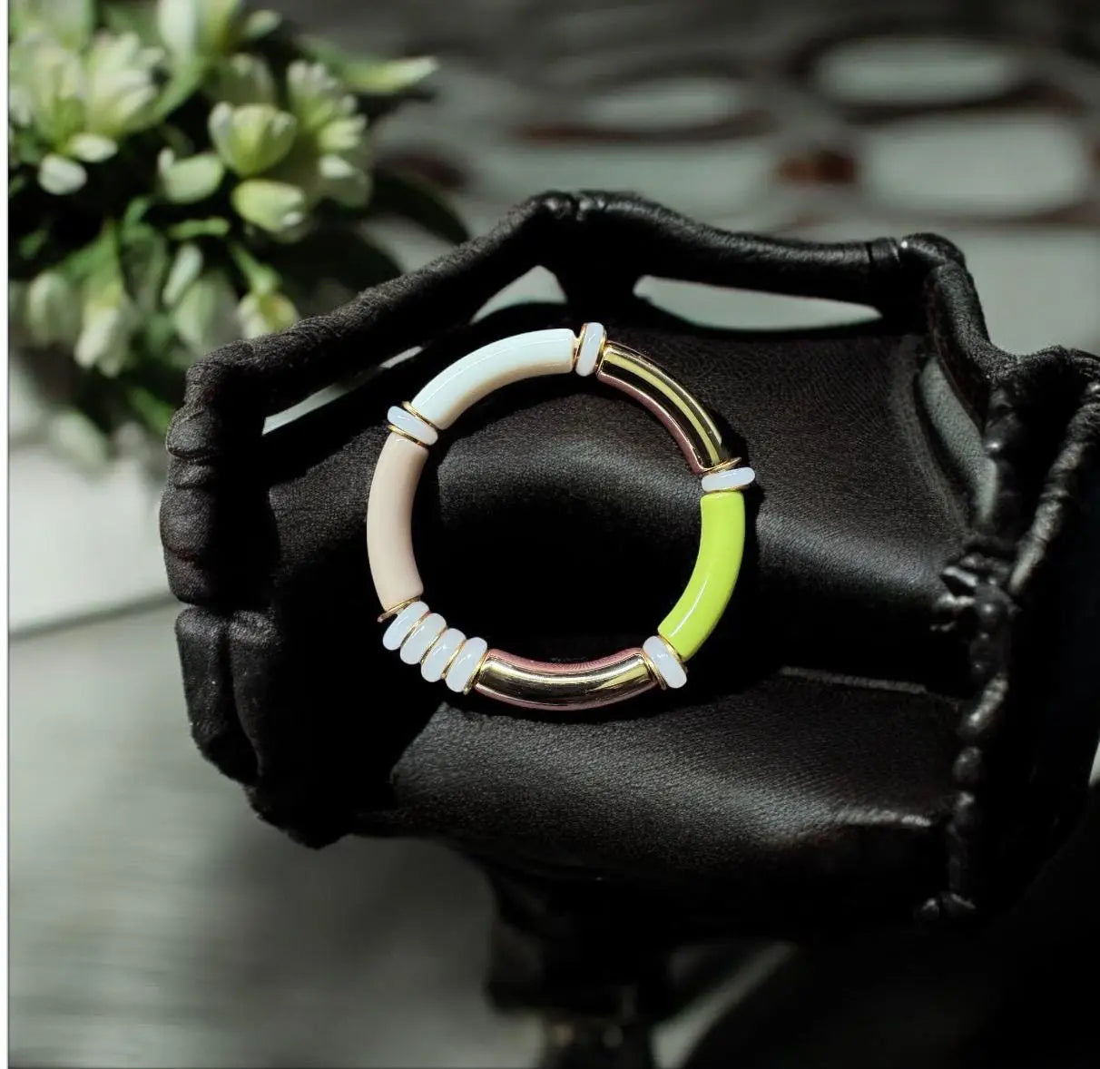 Jade Beaded Bracelet – Elastic Fashion Bracelet for Women – Wedding Jewelry Gift – Handmade Birthday Gift for Her – Minimalist Bead Bracelet