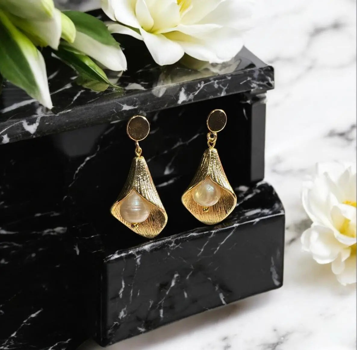 Elegant Bridal Jewelry| Pearl Dangle Earrings MehrArt collections
