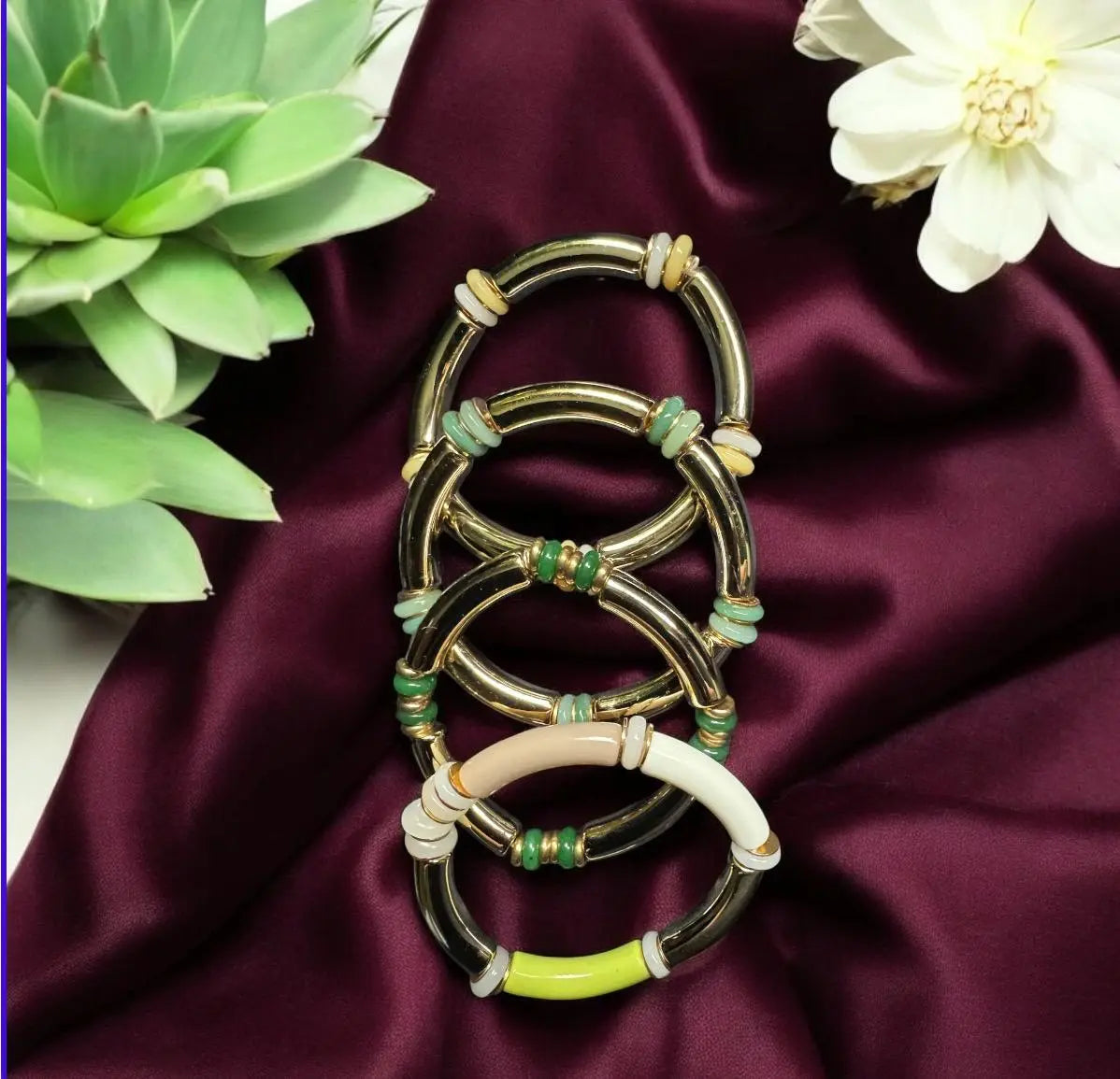 Jade Beaded Bracelet – Elastic Fashion Bracelet for Women – Wedding Jewelry Gift – Handmade Birthday Gift for Her – Minimalist Bead Bracelet